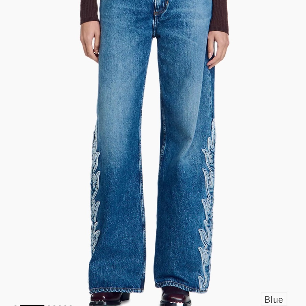 Sandro Designer EU size 36 (US 27/28) Blue Denim Jeans with tags